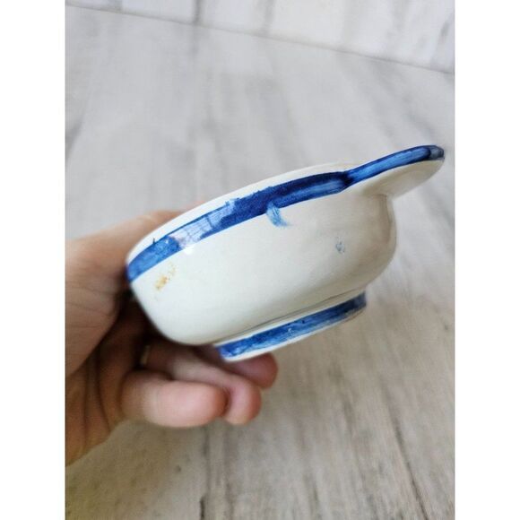 Vintage France pottery bowl Lady flowers‎ - Picture 4 of 10